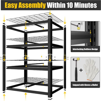 PrimeZone Heavy Duty Garage Shelving 2200 LBS 4 Tier Heavy Duty Storage Shelves - Image 5