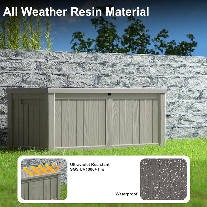 120 Gallon Deck Box, Resin Outdoor Storage Box - Image 5