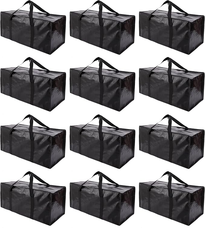 Extra Large Moving Bags with Zippers & Carrying Handles, Heavy-Duty Storage Tote by PANDA+JOYS
