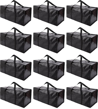 Extra Large Moving Bags with Zippers & Carrying Handles, Heavy-Duty Storage Tote by PANDA+JOYS