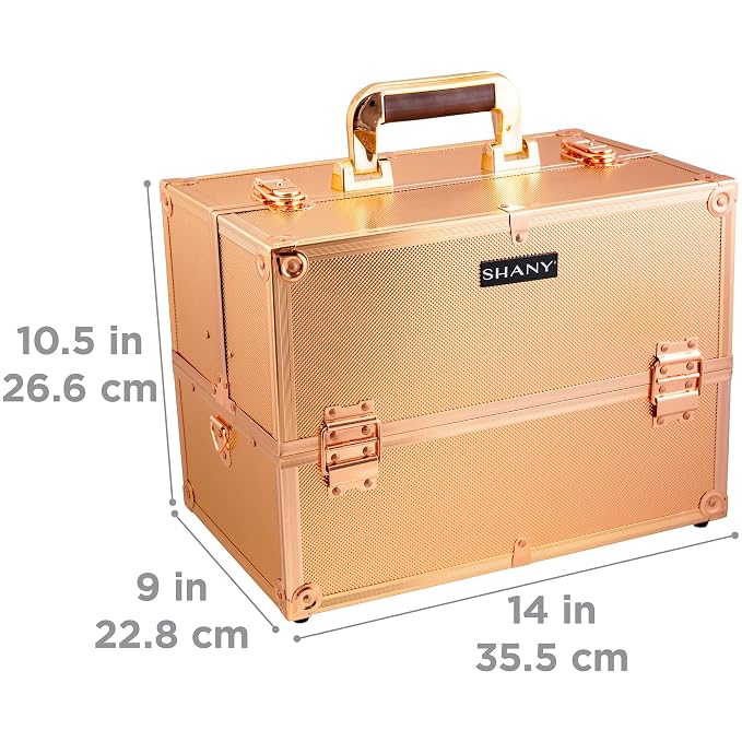 SHANY Essential Pro Makeup Train Case Cosmetic Box Portable Makeup Case - Image 4