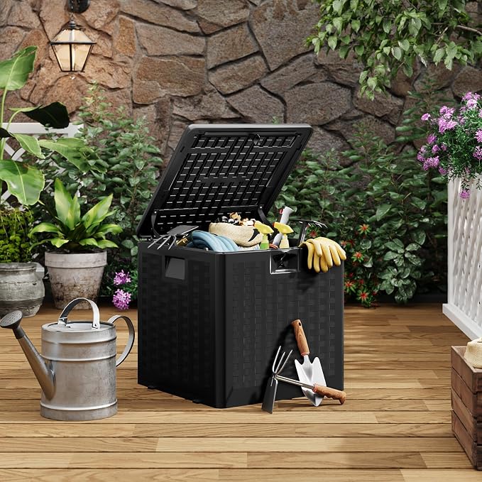 IDEALHOUSE 28 Gallon Resin Deck Box, Weatherproof and UV Resistant Outdoor - Image 8