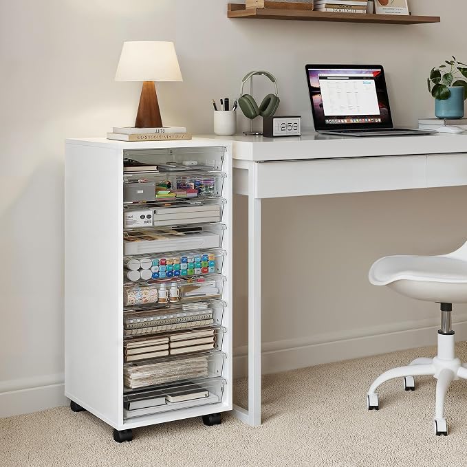 WOPITUES Storage Drawer Cart, Mobile Storage Cabinet, Makeup Storage - Image 6