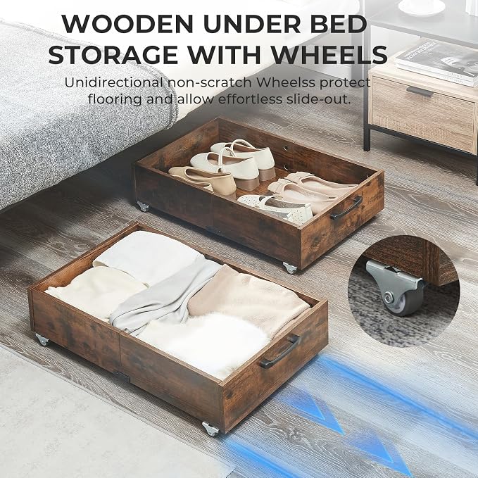 TIOPGHAD 2-Pack Under Bed Storage Drawers Organizer - Image 2