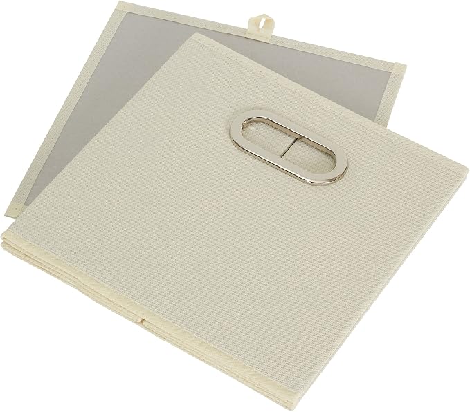 Fabric Storage Bins 6 Piece Set, Strong Poly-Woven Fabric, Sturdy Chipboard - Image 4