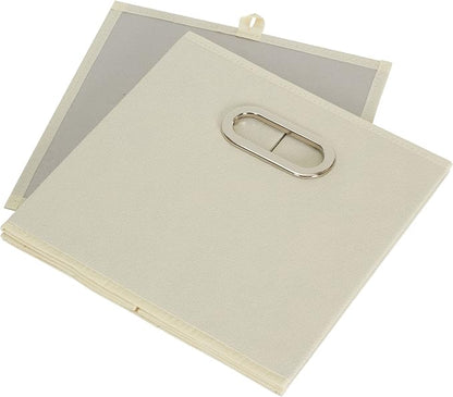 Fabric Storage Bins 6 Piece Set, Strong Poly-Woven Fabric, Sturdy Chipboard - Image 4