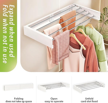 Wall Mounted Clothes Drying Rack 32 inches, Foldbale Laundry Drying Rack Wall - Image 4