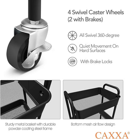 CAXXA 3-Tier Rolling Metal Storage Organizer - Image 3