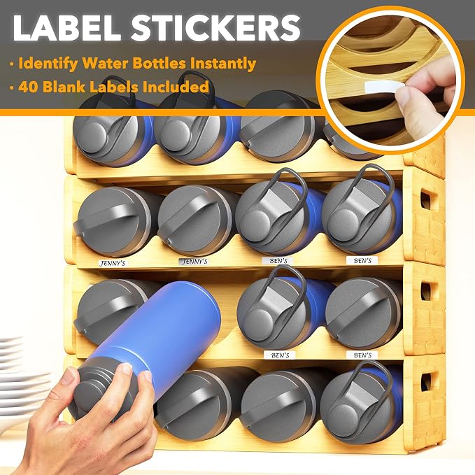 SpaceAid Bamboo Water Bottle Organizer - Image 4