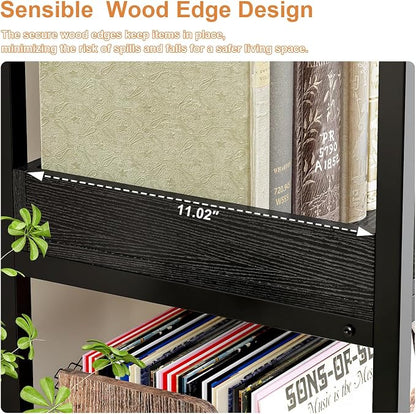 KOUSEI 5-Tier Corner Bookshelf, Reversible L-Shaped Bookcase - Image 8