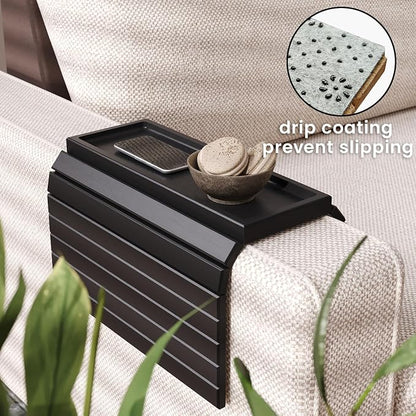 Sofa Arm Tray, Bamboo Folding Couch Arm Tray, Sofa Armrest Trays - Image 4