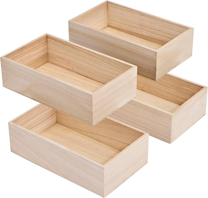 Sorbus Unfinished Wood Crates - Image 2