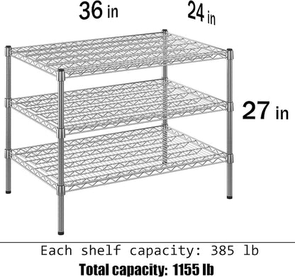 24" Deep x 36" Wide x 27" Height Wire Shelving Kit | 3-Tier | NSF Commercial - Image 3