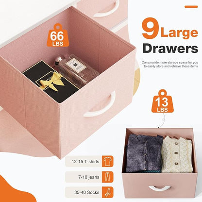 Sweetcrispy 9 Drawer Fabric Dresser Storage Tower - Image 5