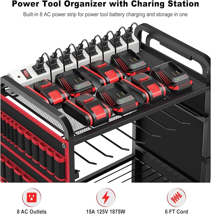 JUNNUJ Large Power Tool Organizer Cart - Image 5