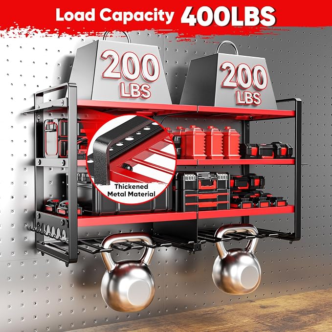 Upgrade Large power tool organizer Wall Mount, 4 Layers Heavy Duty Metal Loads - Image 3