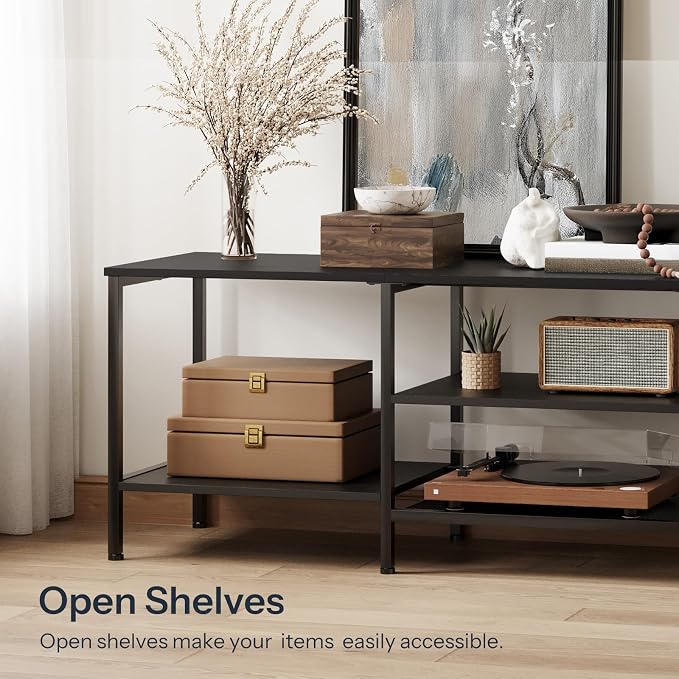 HOOBRO TV Stand with Power Outlets to 75 Inches, TV Console Table with Open - Image 7