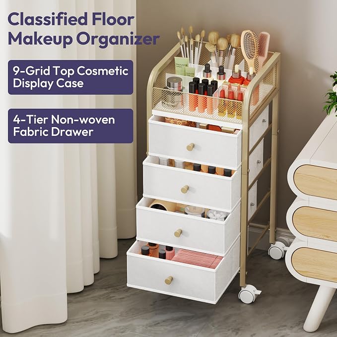 SWTYMIKI Rolling Makeup Organizer Cart - Image 9