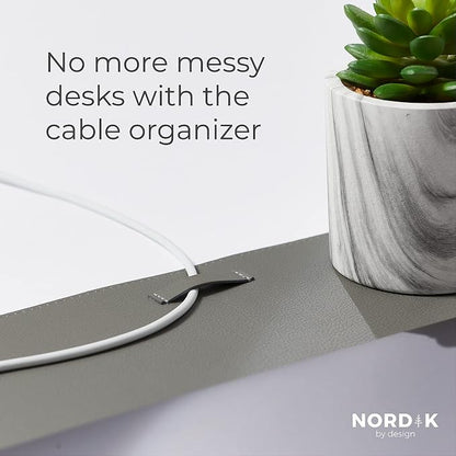 Nordik Leather Desk Mat Cable Organizer - Image 3