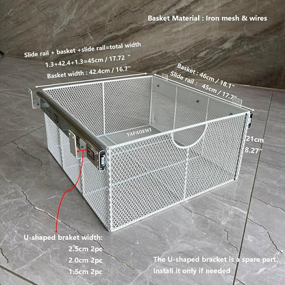 Pull Out Closet Drawer for Clothes | Sliding Wire Basket for Wardrobe Cabinets - Image 2