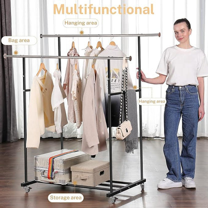 VICERII Clothes Rack, Double Clothing Rack - Image 6