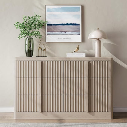 Fluted Dresser for Bedroom, Modern 6 Drawer Dresser - Image 3
