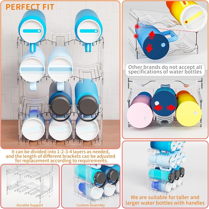Yieach Stackable Water Bottle Organizer - Image 5