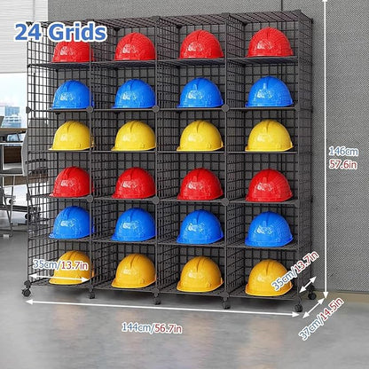 Stackable Safety Helmet Storage Boxes, Large Adjustable Hard Hat Placement - Image 2