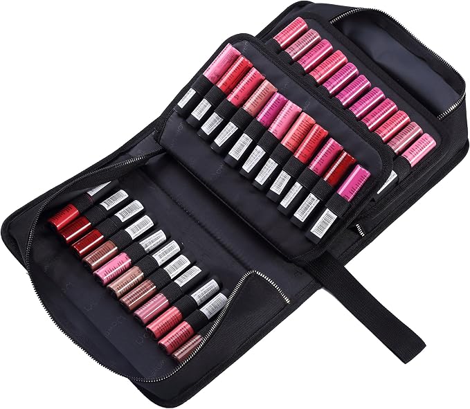 ROWNYEON Lipstick Organizer Bag Portable, Makeup Artist Storage, Large Capacity - Image 8