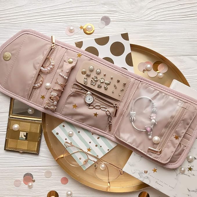 BAGSMART Travel Jewelry Organizer Case Foldable Jewelry Roll - Image 2