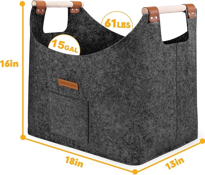 XL 4MM Felt Firewood Carrier | Log Carrier - Image 3