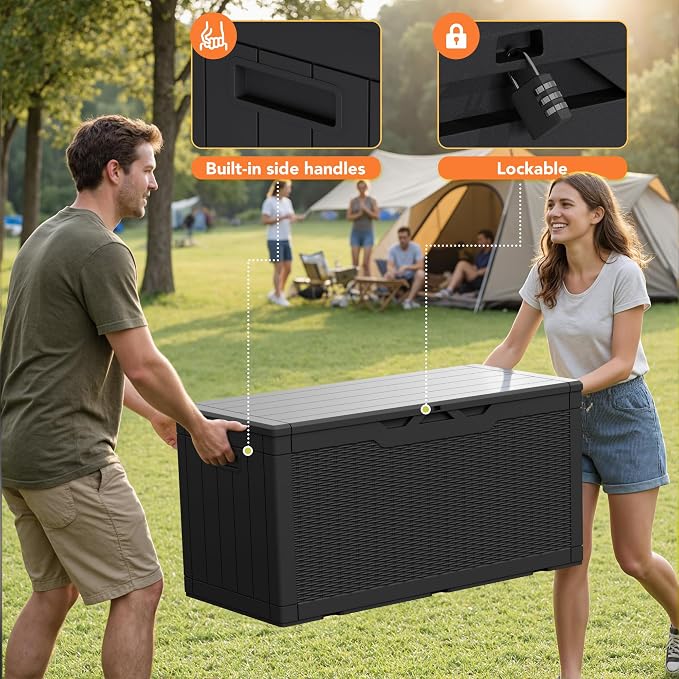 105 Gallon Deck Box Outdoor Indoor Waterproof Storage Box - Image 5