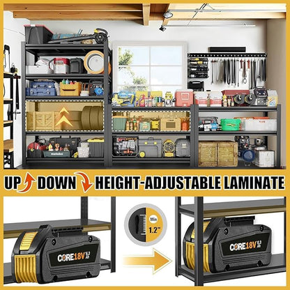 2set Storage Shelves Heavy Duty 6Tier Adjustable Metal Garage Shelving Unit - Image 4