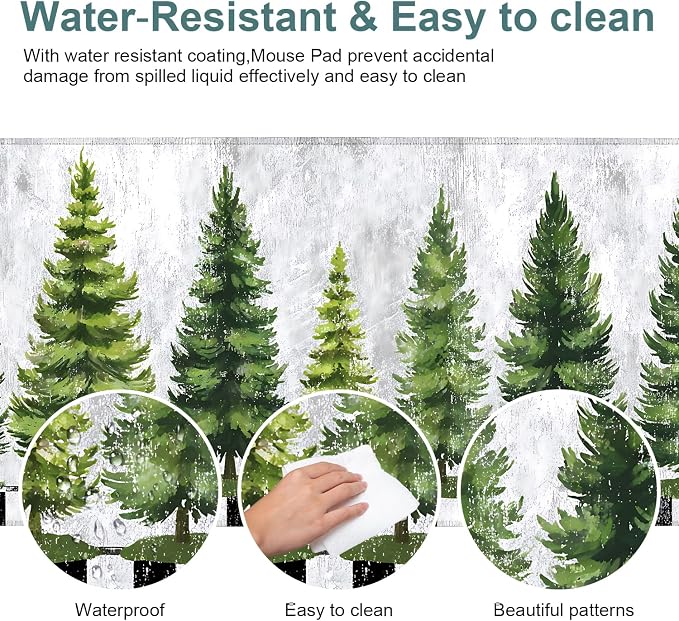 Christmas Tree Gaming Mouse Pad 31.5"x11.8"Desk Mat Anti-Slip Rubber Base & - Image 4
