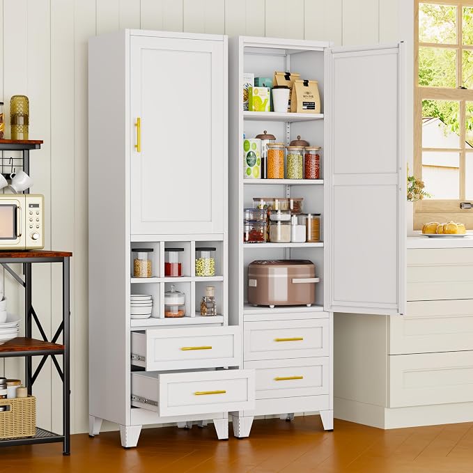 Tall Metal Narrow Storage Cabinet 67" H - Image 9