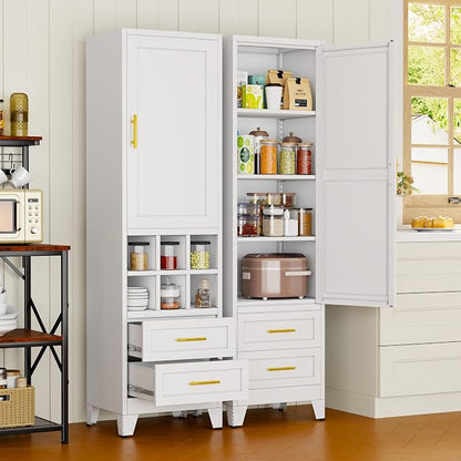 Tall Metal Narrow Storage Cabinet 67" H - Image 9