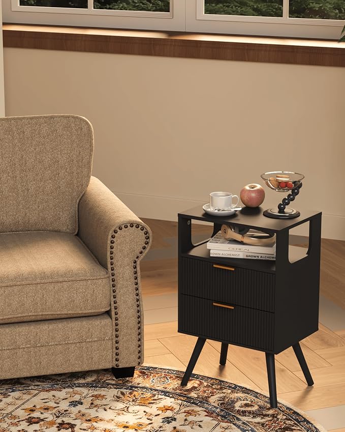 Black Nightstand, Modern Bedside Table - Image 6