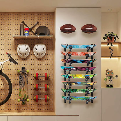 BiJun Skateboard Wall Mount, Snowboard Wall Mount Display, Horizontal Ski Wall - Image 3