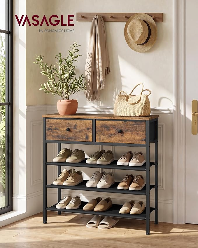 VASAGLE Shoe Rack, 4 Tier Shoe Storage Rack - Image 2