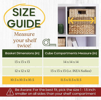 11 Inch Cube Storage Bins, Wicker Storage Baskets - Image 5