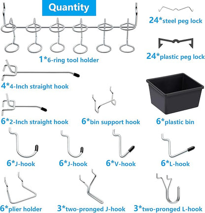 Pegboard Hooks Assortment, for Organizing Various Tools, - Image 2