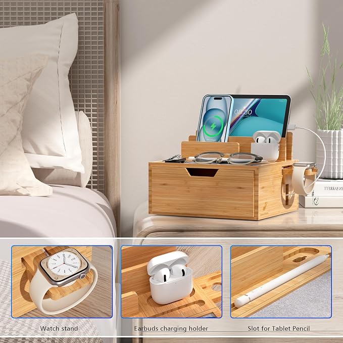 Multi-Device Charging Station Dock & Organizer, - Image 4