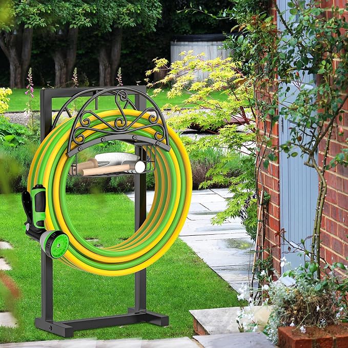 Garden Hose Holder, Heavy Duty Freestanding Detachable Storage Reel Stand - Image 7