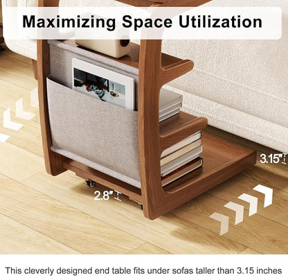 AQIMUELE Rolling Side Table, C Shaped End Table, C Table - Image 6