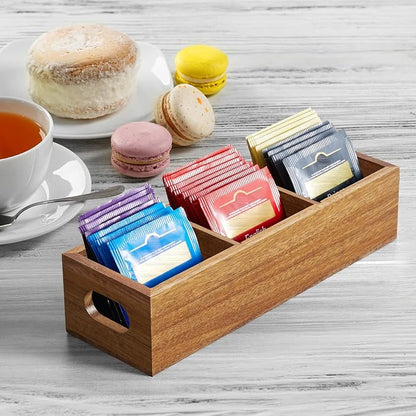 DRASTAR Tea Bag Organizer, Acacia Tea Bag Holder, Tea Storage Containers - Image 2