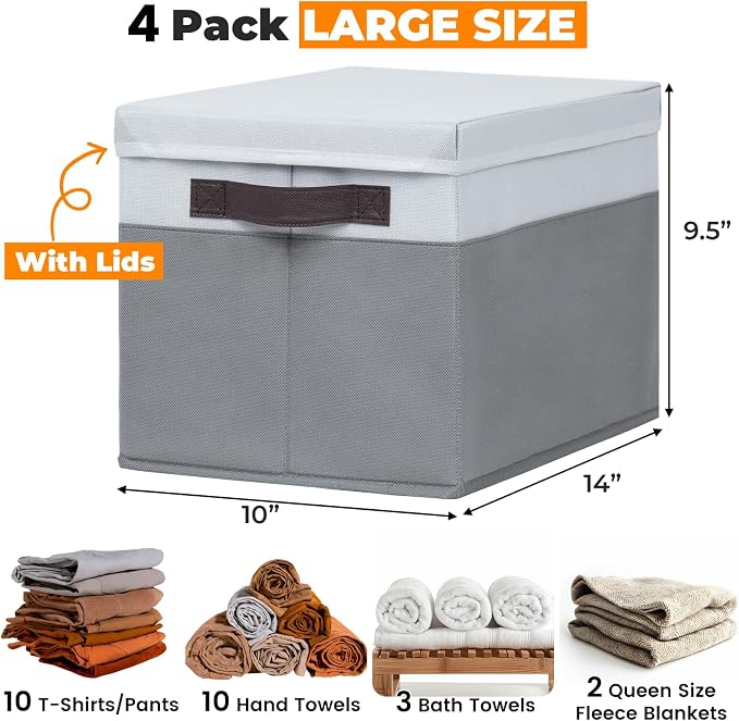 Large Closet Storage Baskets Bins - Image 2