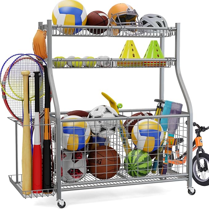 Garage Sports Equipment Organizer, Ball Storage by Unknown