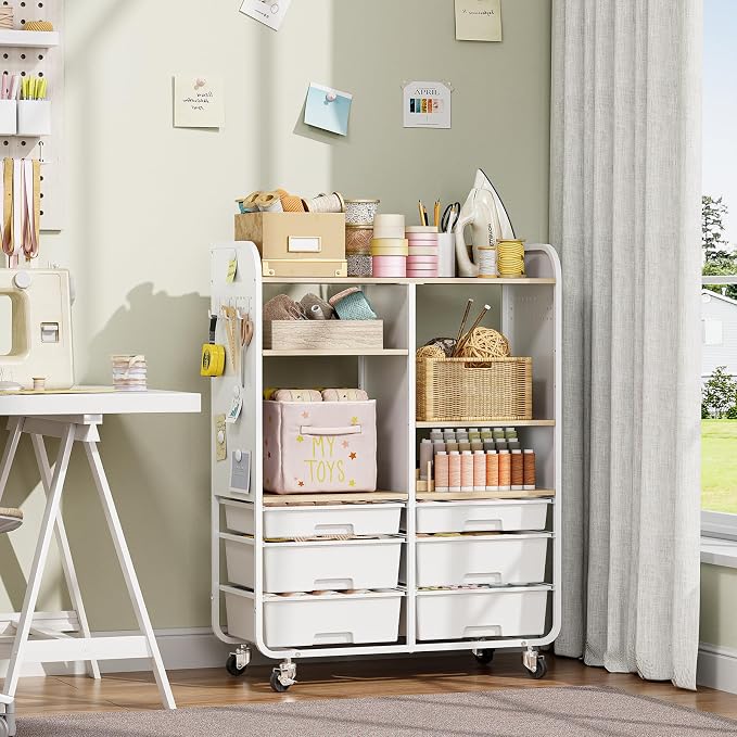 6 Drawers Rolling Storage Cabinet - Image 8