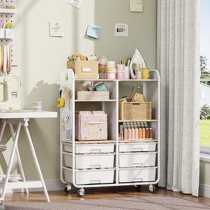 6 Drawers Rolling Storage Cabinet - Image 8