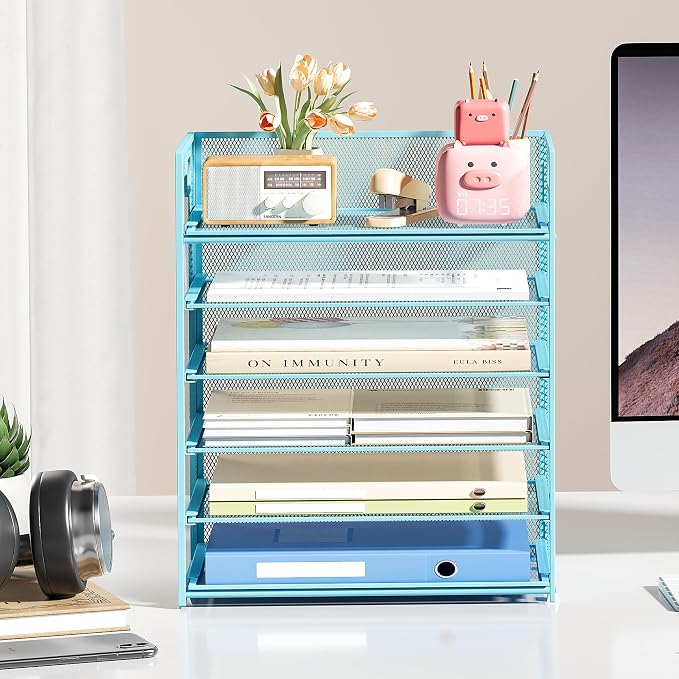Subekyu 6 Tier Office File Paper Desk Tray Organizer - Image 3